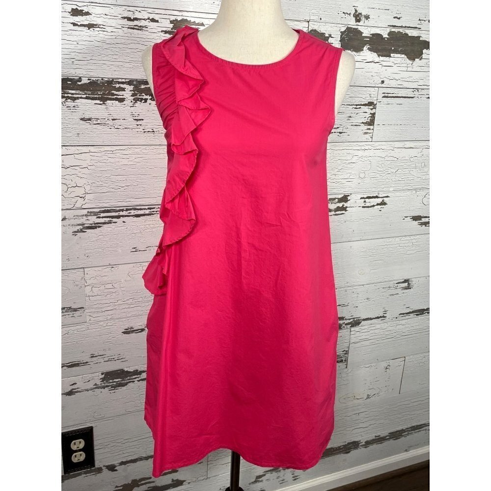 VINEYARD VINES Kentucky Derby Ruffled A-Line Shift Dress Pink Punch Sz XXS EUC